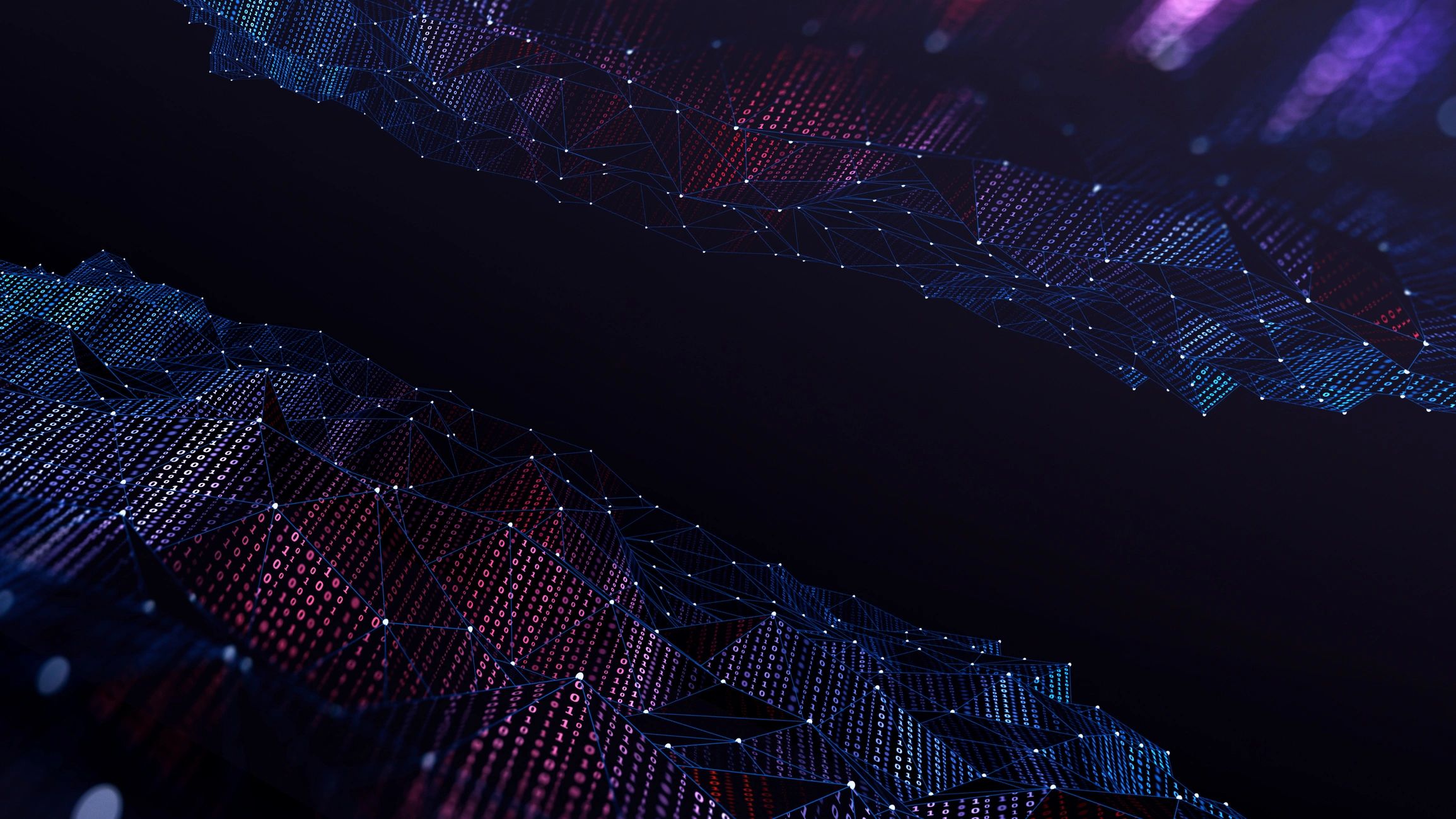 Abstract digital network on a dark background