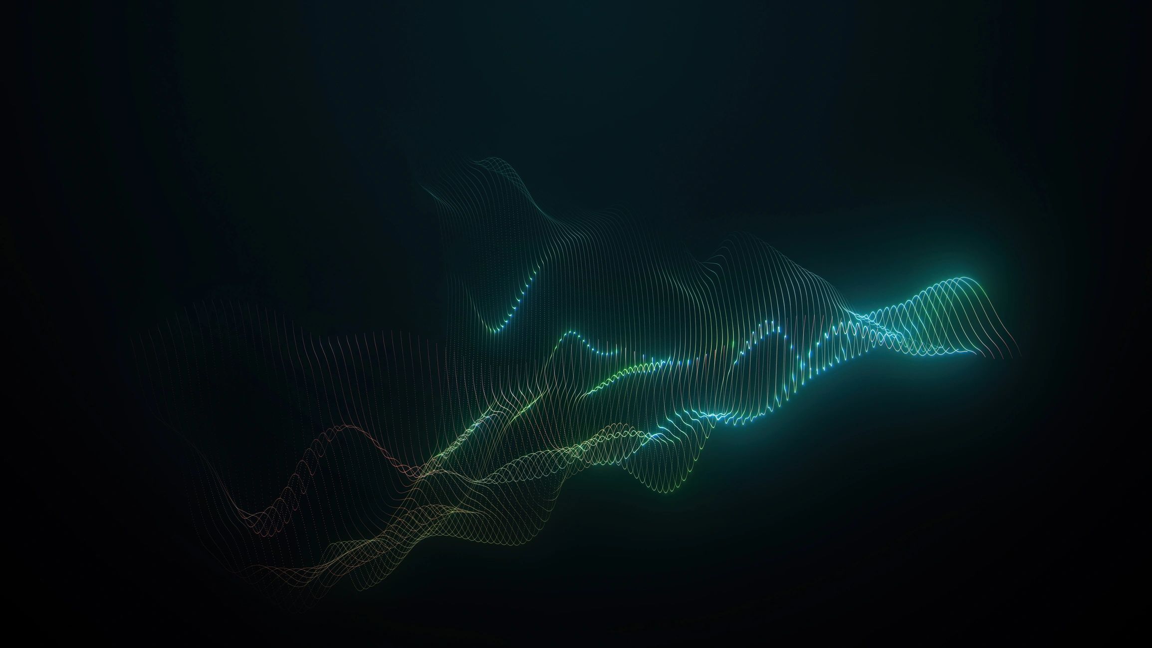 Abstract digital wave pattern on a black background